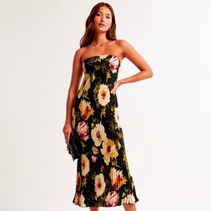 Abercrombie floral pleated midi dress